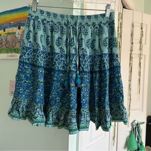 Bali Women’s Blue Floral Skirt, Size M
